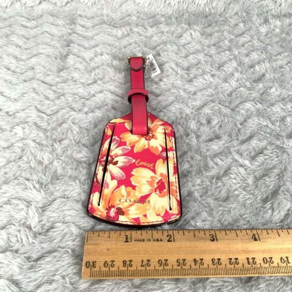 NWT Coach 4114 Luggage Tag in Vintage Daisy Script Print - Picture 5 of 5